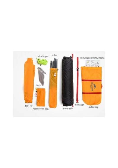 Naturehike P-seri Si 3 Ki Şi Li K Kamp Çadırı Turuncu