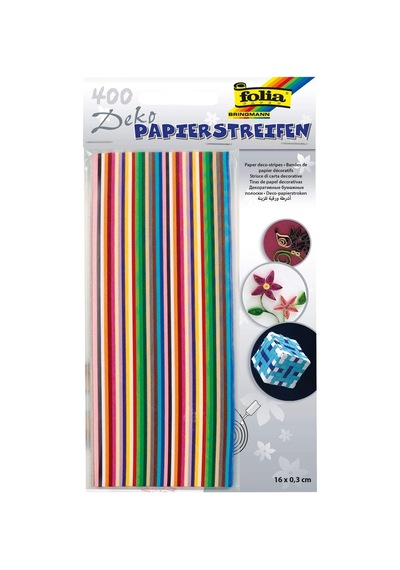 1290 - Renkli Renkli Kağıttan Dekoratif Kağıt Şeritler, 130 G/m², 16 X 0,3 Cm, Yakl. 400 Şerit, Çeşitli Renklerde, Quilling Veya Filigran Örgü İşleri İçin İdeal