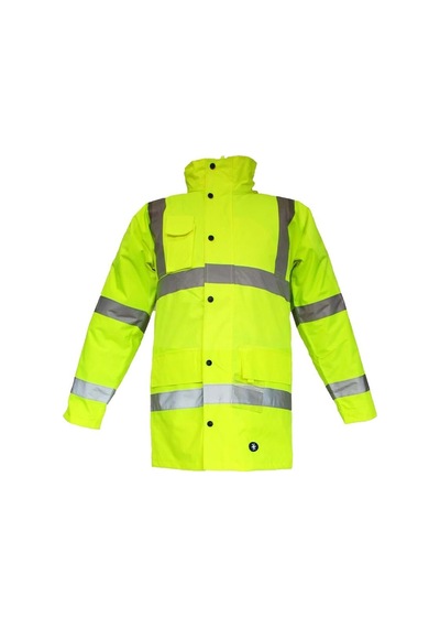 Junıor Jn1011/p Waterproof Polarlı Fosforlu Oxford Parka Sarı L Beden Sarı