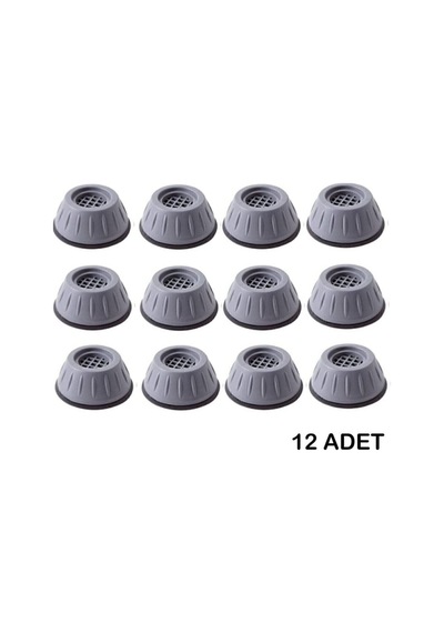 3 Set 12 Adet Gürültü Engelleyici Kaymaz Titreşim Önleyici Kauçuk Ayak Çamaşır Makinesi Stoper Gri Diğer