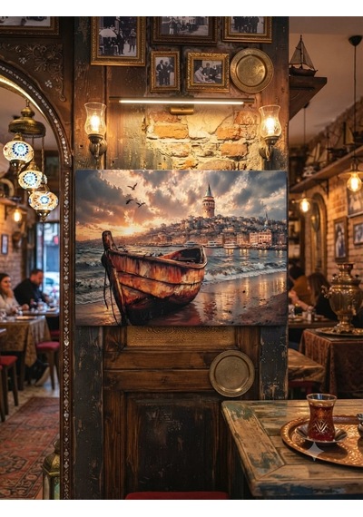 Tablo 60x90 Cm Büyük Boy Kafe Ve Salon Hediyelik Duvar Aksesuarı Sandal Siyah