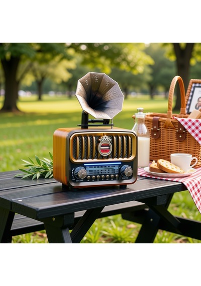 Rt-606a Nostaljik Gramafon Tasarım Radyo,bluetooth Özellikli Nostalji Radyo