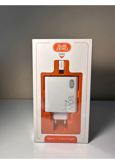 Subzero 180w Type-c Pd Kablolu Sg82 Turbo Ev Tipi Şarj Aleti Salise Gösterir