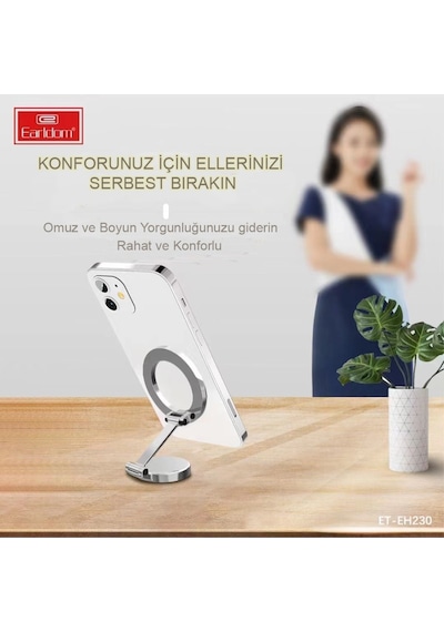 Earldom Eh230 360 Derece Ayarlanabilen Yapışkanlı Manyetik Magsaf