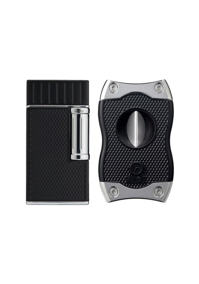 Colibri Julius Çakmak & Sv-cut Krom-siyah Premium Puro Seti - Clb-4
