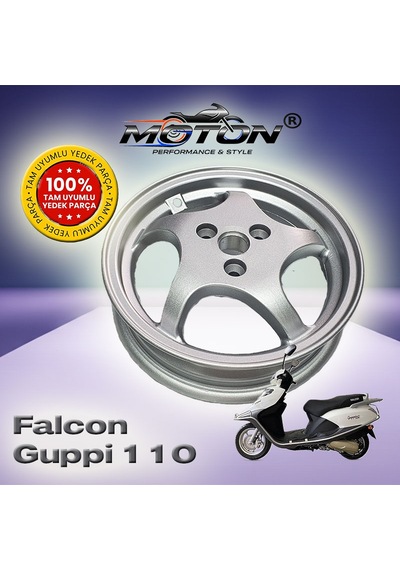 Falcon Guppi 110 Uyumlu Arka Jant - Diskli Model - 10 İnç - Gri