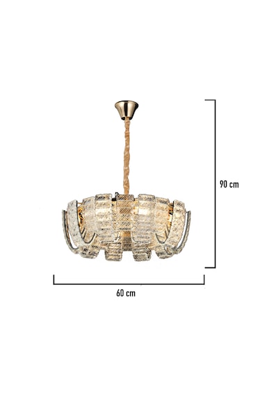 Loya 60'lik Gold Kristal Taşlı Oturma Odası, Salon Sarkıt Avize Altın