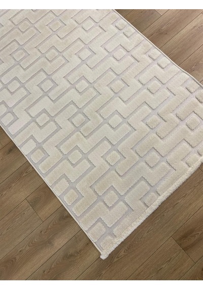 Çam Halı İndus 8006 Krem Enti Halı Yumuşak Tuşeli Modern Halı