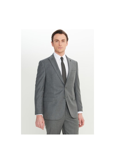 AC&Co / Altınyıldız Classics Erkek Grı Yün Slim Fit Dar Kesim Kırlangıç Yaka Kapak Cepli Takım Elbise Gri AC&Co / Altınyıldız Classics Erkek Grı Yün Slim Fit Dar Kesim Kırlangıç Yaka Kapak Cepli Takım Elbise Gri