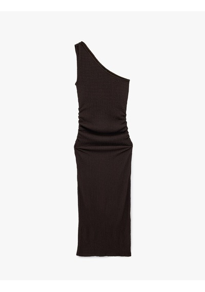 Koton Bürümcük Kumaş Slim Fit Drapeli Kolsuz Tek Omuz Kalem Elbise Kahverengi 6sak80001uk Kahve Koton Bürümcük Kumaş Slim Fit Drapeli Kolsuz Tek Omuz Kalem Elbise Kahverengi 6sak80001uk Kahve