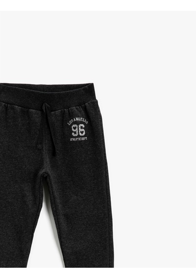 Koton Pamuklu Jogger Eşofman Altı Baskılı Beli Bağlamalı Antrasit 2kkg47316ok Antrasit