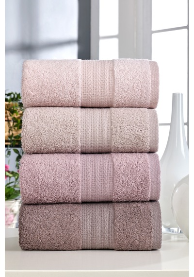Eponj Home 4lü Havlu Seti Rainbow Pudra 50x85cm Pudra