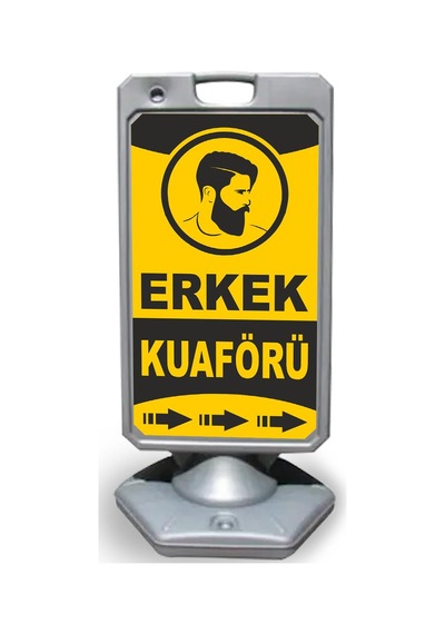 Erkek  Kuaför  Reklam ve Yönlendirme Uyari Dubasi A Tabela Gri