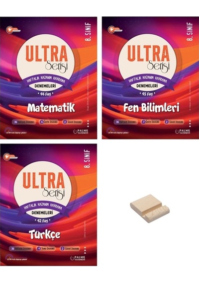 Lgs 8. Sınıf Ultra Matematik Fen Ve Türkçe 3lü Haftalık Kazanım Kavrama Denemeleri
