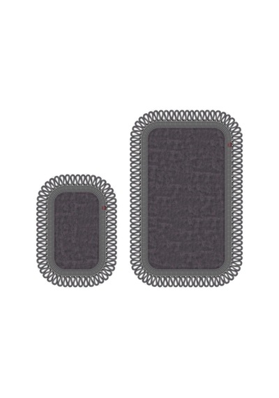 Banyo Paspası Takımı 70x110+50x70 Cm Dış Trikot Antrasit Gri & Antrasit