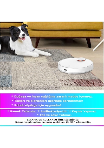 Latte Dizayn Apelia Kadife Pamuk Tabanlı Yıkanabilen Kaydırmaz Antibakteriyel Salon Halısı 160x230 Çok Renkli