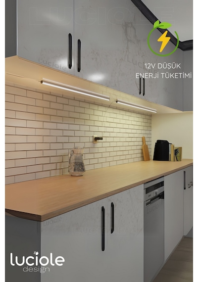 Mutfak Tezgah Altı Led Işık Bar Aç Kapa Günışığı Yapışkanlı 1 Metre - Lambader Gun6