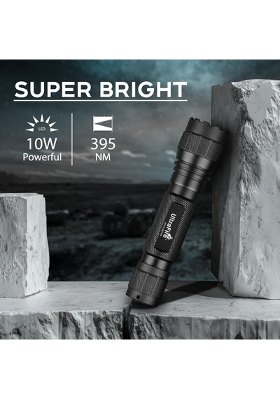 Ultrafire 501uv-395 Pro 395-405 Nm Uv 10 W Güçlü Ultraviyole Lamba Bataryalı
