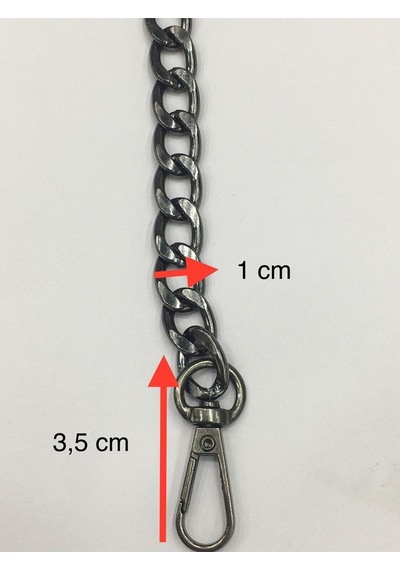 Karantuhafiye Çanta Zinciri Ucu Klipsli 115 Cm Antrasit Antrasit
