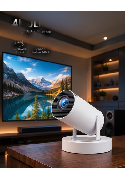 Taşınabilir 4k Çözünürlüklü Projeksiyon Cihazı Çift Kollu