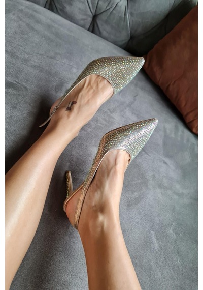 036 6169 Topukla Kadın Taşlı Topuklu Stiletto Abiye Ayakkabı 001