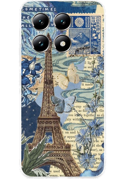 Xiaomi Mi 14t Pro Uyumlu Paris Ve Eyfel Kulesi Baskılı Silikon Kılıf Renkli