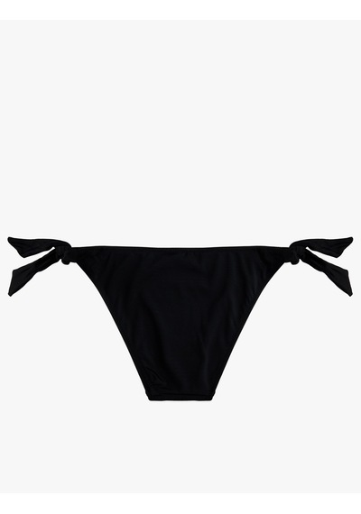 Koton Mat Kumaş Fiyonklu Bağlamalı Bikini Altı Siyah 6sak00023mm