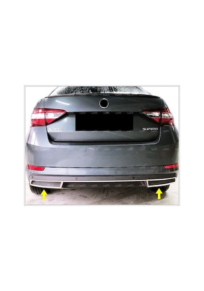 Skoda Superb Krom Egzoz Çerçevesi 2 Prç 2015-2019 Paslanmaz Çelik