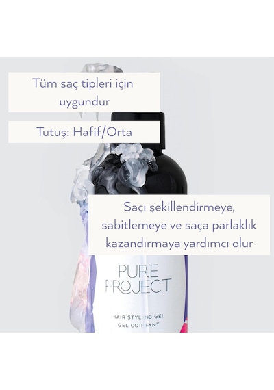 Pure Project Saç Jölesi 200ml. Hafif/orta Tutuş. Doğal Saç Jölesi. Çocukların Kullanımına Uygun