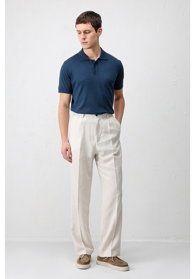 Antioch Comfort Slim Polo Yaka Erkek Triko T-shirt İndigo