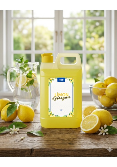 1 Litre Limon Kolonyası 80 Ferahlatıcı Doğal Limon Kokulu Kolonya 1000 Ml