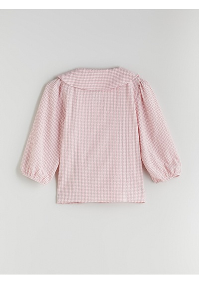 Lcwaıkıkı Classic Pembe Bebe Yaka Ekose Bluz