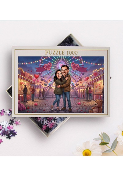 Bk Gift Kişiye Özel Sevgili Karikatürlü 1000 Parça Profesyonel Puzzle-7, 1000 Puzzle, Sevgililer Günü Hediyesi, Sevgiliye Hediye Kobitmeyencom36177 Bk