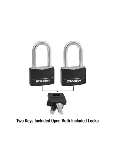 Master Lock 141tlf Kaplamalı Alüminyum Asma Kilit Anahtarlı, 2'li