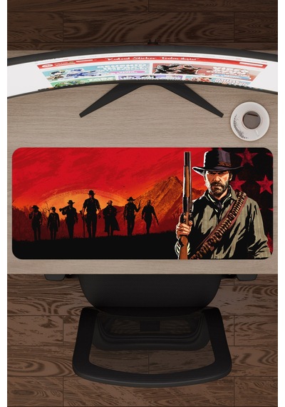 Red Dead Redemption 2 Dikişli Kauçuk Oyuncu Mousepad V3 - 70x30 Xl Gaming Mouse Pad