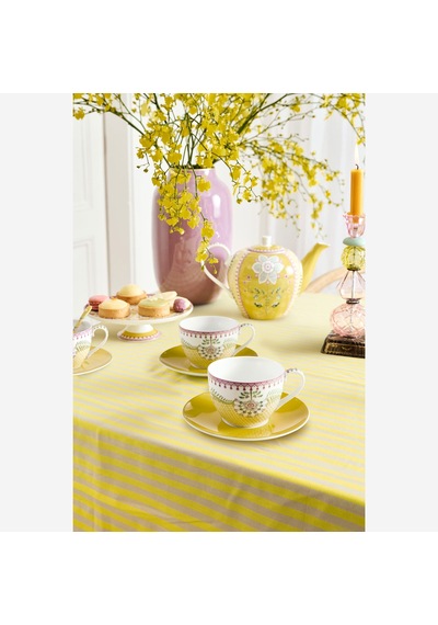 Sarı Porselen Çay Fincan Seti 280 Ml