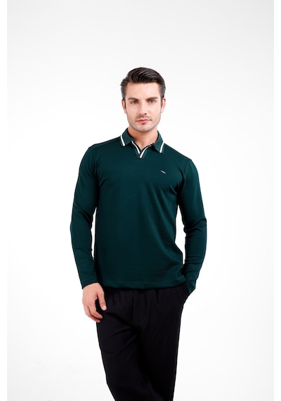 Tepi Polo Yaka Uzun Kol Kazak - Mint Mint
