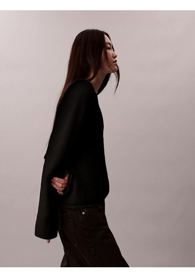 Calvin Klein Long Sleeve Button U, Ub1 Siyah Kadın Hırka
