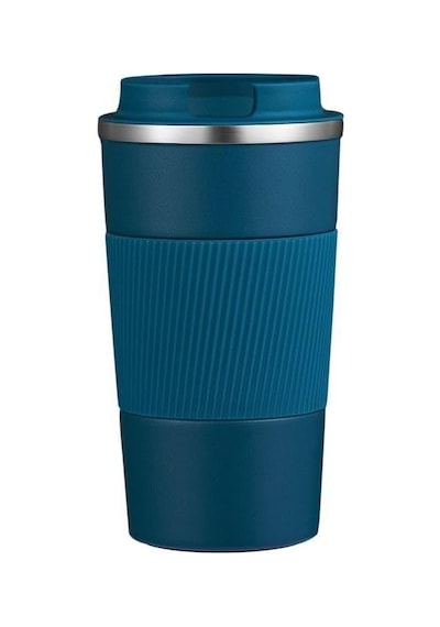 304 L Kilitli Çelik Mat Mavi 510 Ml Kahve Termos Mug Cin405mv Açık Beyaz