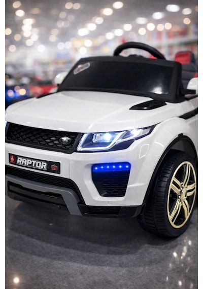 Bebemango Raptor Gt 12v Uzaktan Kumandalı Akülü Çocuk Arabası Çift Motorlu Led Farlı Beyaz