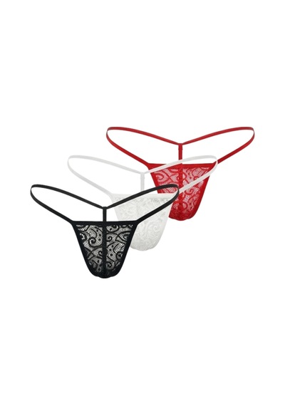 Kadın 3lü Dantelli G - String Bc0060 Çok Renkli