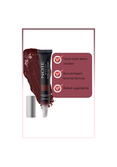 Note Cosmetique Mineral Matte Lip Cream Yarı Mat Bitişli Likit Ruj 07 Brownight - Bordo
