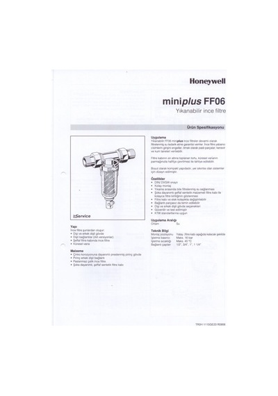 Ff06-1 Aa Miniplus Serisi Pas. Çelik Su Filtresi - 1''