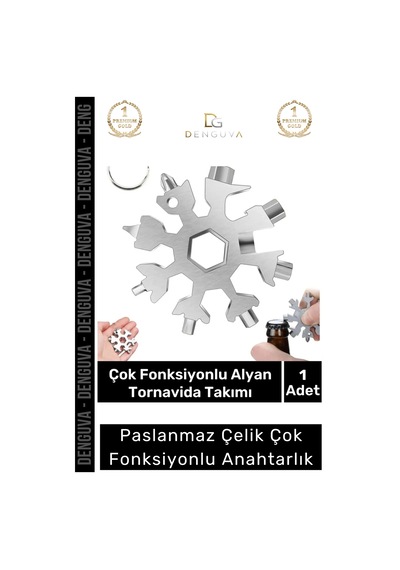 Anahtarlık Paslanmaz Çelik Alyan Tornavida Takımı Çok Fonksiyonlu Konserve Açacağı