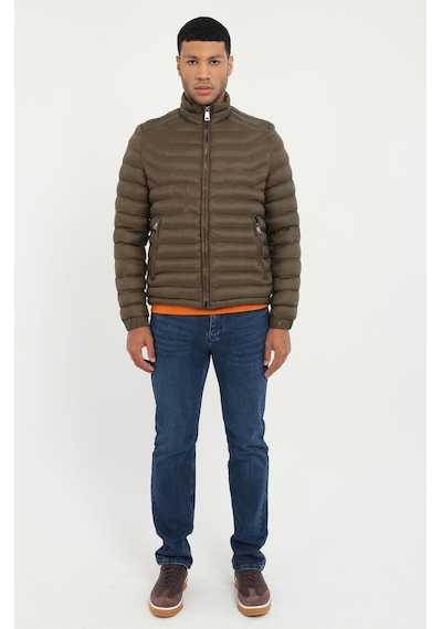 Dufy Haki Kapitone Slim Fit Erkek Mont-25285 Haki