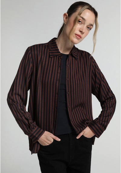 Colin's Colins Fashion Fit Shirt Neck Çizgili Kadın Kahverengi Uzun Kol Gömlek Cl1082001 Q1.v2 Brw Colin's Colins Fashion Fit Shirt Neck Çizgili Kadın Kahverengi Uzun Kol Gömlek Cl1082001 Q1.v2 Brw