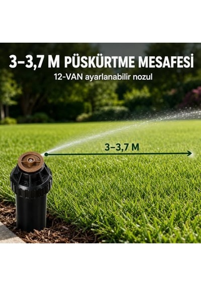 Rain 14419 Bird Us-412 Uni-sprey Gövdesi, 30,5 Cm Büyük Vanlu, Ayarlanabilir 0 360, Derece Başlık, 10,2 10,2 Cm Pop-up Rainbird Us412
