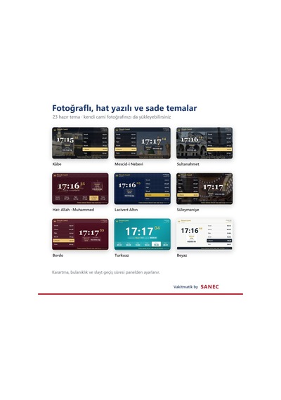 Sanec Vakitmatik 19" Hdmı Ekranlı Cami Vakitmatik Tam Paket