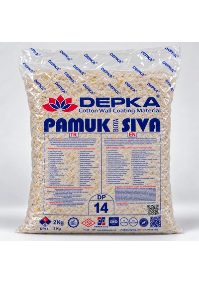 Depka Pamuk Sıva Dp14 2 Kg 7-8 M² İpek Sıva Alternatifi Isı Ve Ses Yalıtımlı Dekoratif Sıva