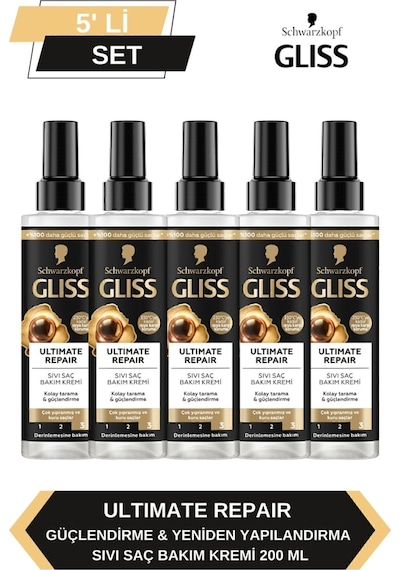 Gliss Ultimate Repair Sıvı Saç Kremi 200ml X 5'li Set set-hnkl-5122-6025